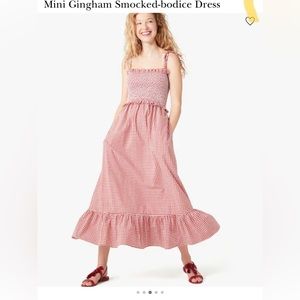 Kate spade gingham smocked bodice dress